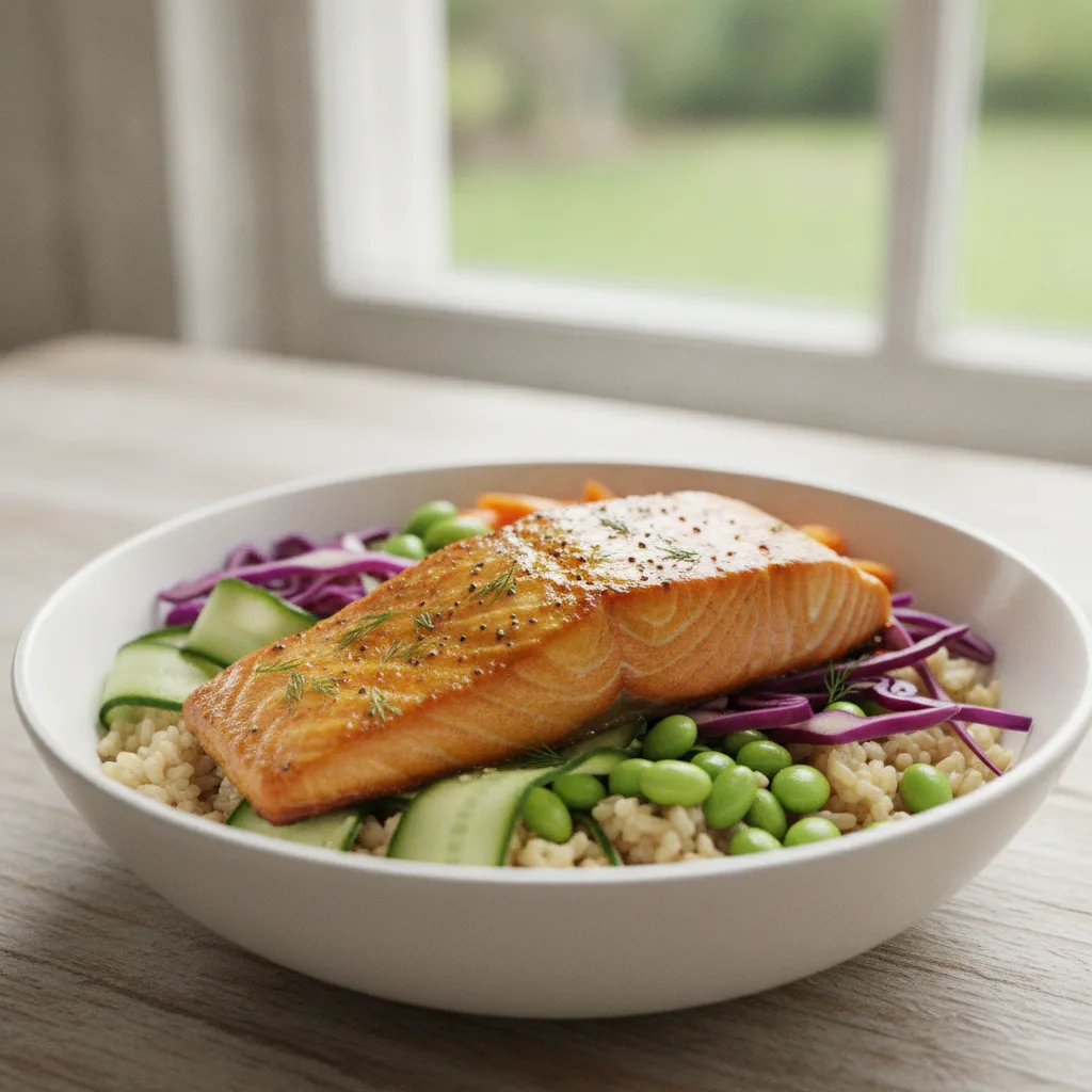 Turmeric salmon nourish bowl