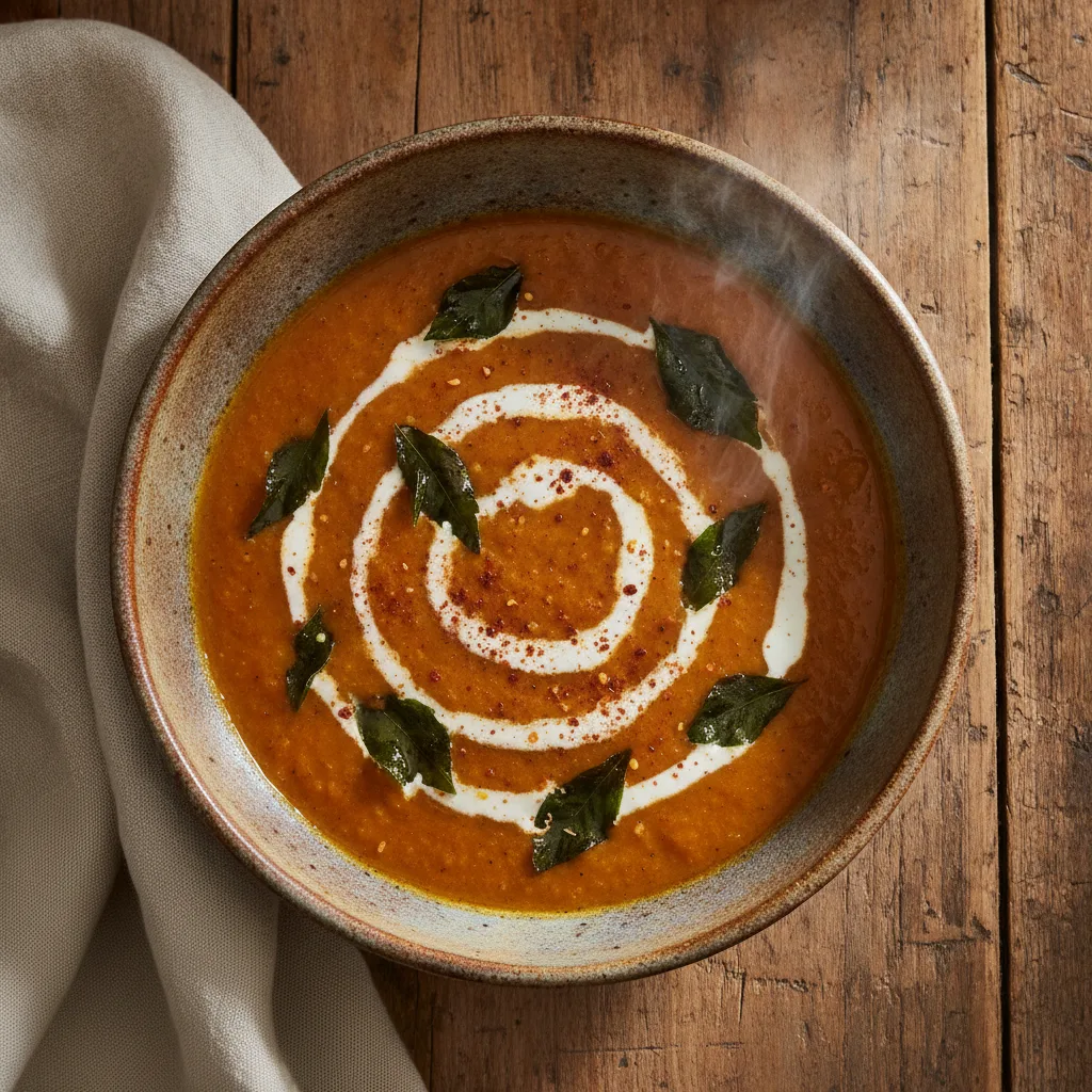 Warm spiced lentil soup